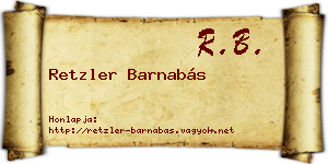 Retzler Barnabás névjegykártya